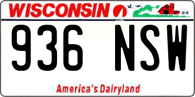 WI license plate 936NSW
