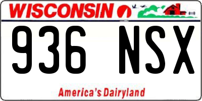 WI license plate 936NSX