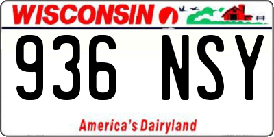WI license plate 936NSY