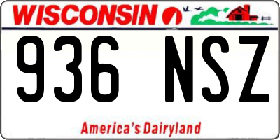 WI license plate 936NSZ