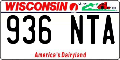 WI license plate 936NTA