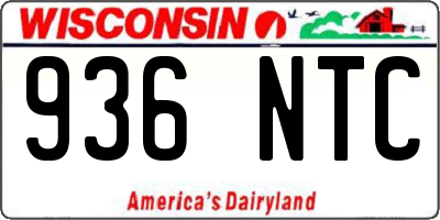 WI license plate 936NTC