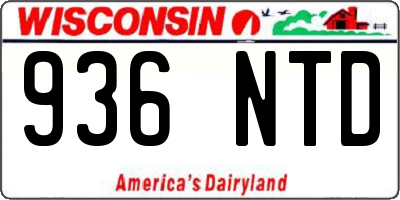 WI license plate 936NTD