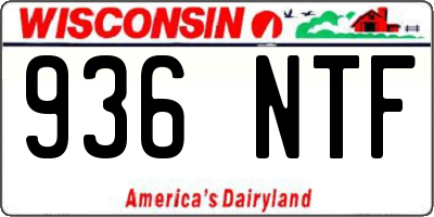 WI license plate 936NTF