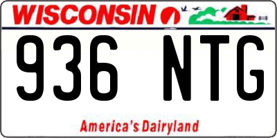 WI license plate 936NTG