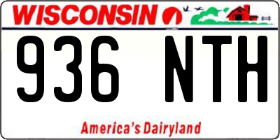 WI license plate 936NTH