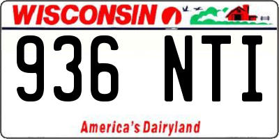 WI license plate 936NTI