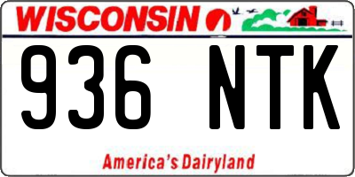 WI license plate 936NTK