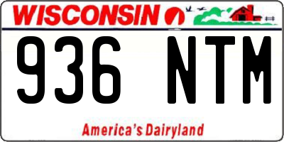 WI license plate 936NTM