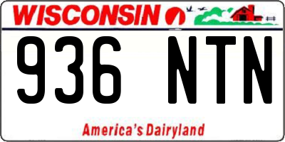 WI license plate 936NTN