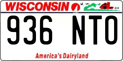 WI license plate 936NTO