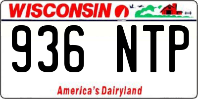 WI license plate 936NTP