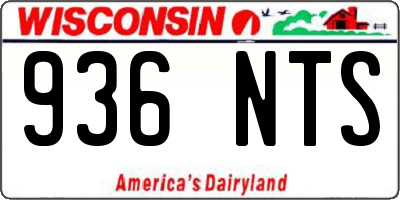 WI license plate 936NTS