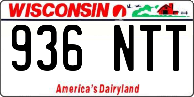 WI license plate 936NTT