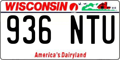 WI license plate 936NTU