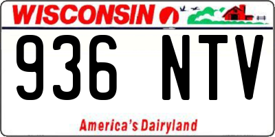 WI license plate 936NTV