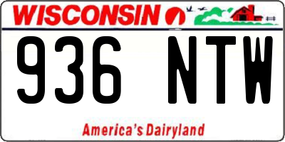 WI license plate 936NTW