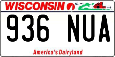 WI license plate 936NUA