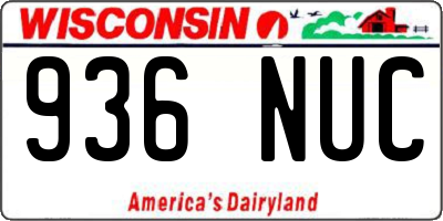 WI license plate 936NUC