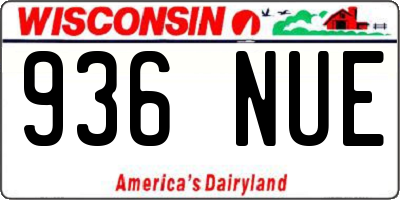 WI license plate 936NUE