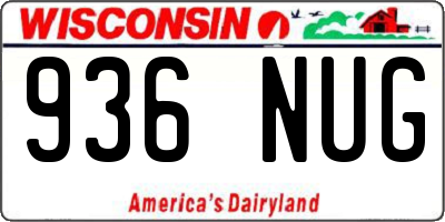 WI license plate 936NUG