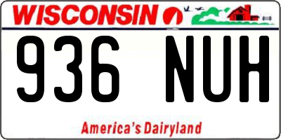 WI license plate 936NUH