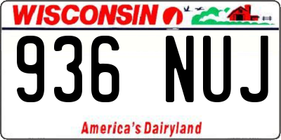WI license plate 936NUJ