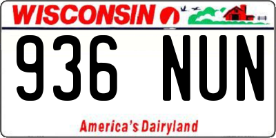 WI license plate 936NUN
