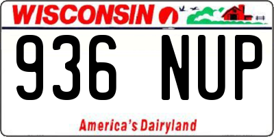 WI license plate 936NUP
