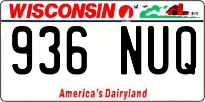 WI license plate 936NUQ