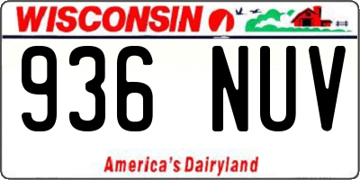 WI license plate 936NUV