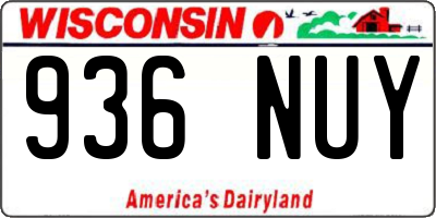WI license plate 936NUY