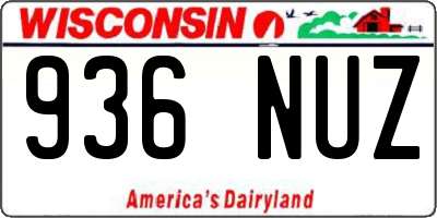 WI license plate 936NUZ