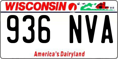 WI license plate 936NVA
