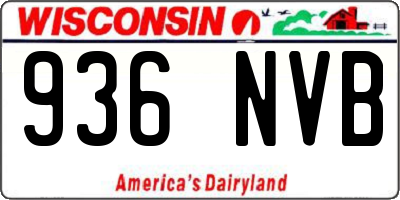 WI license plate 936NVB