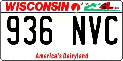 WI license plate 936NVC