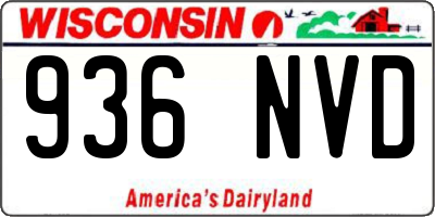 WI license plate 936NVD