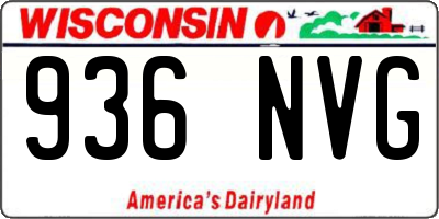 WI license plate 936NVG