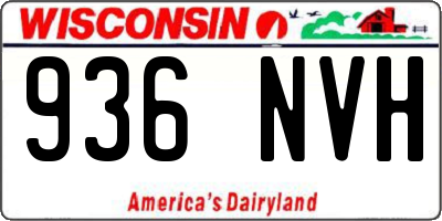 WI license plate 936NVH