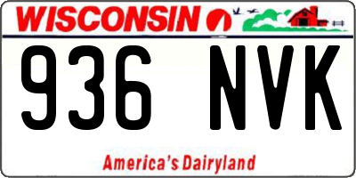WI license plate 936NVK