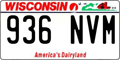 WI license plate 936NVM