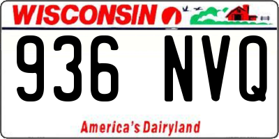 WI license plate 936NVQ
