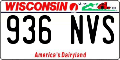 WI license plate 936NVS