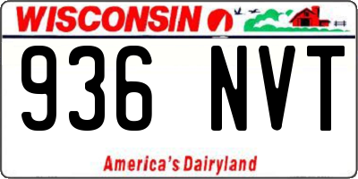 WI license plate 936NVT