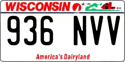 WI license plate 936NVV