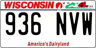 WI license plate 936NVW