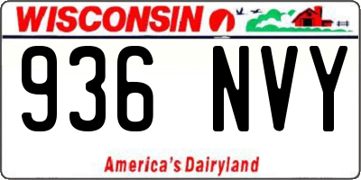 WI license plate 936NVY