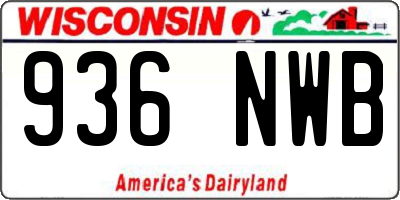 WI license plate 936NWB