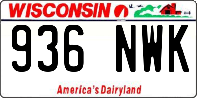 WI license plate 936NWK