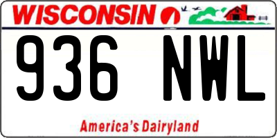 WI license plate 936NWL